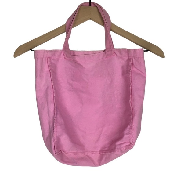 MINNIE MOUSE Mini Tote Bag Canvas Book Bag Flowers Floral Dot Pink Orange Disney - Picture 9 of 11